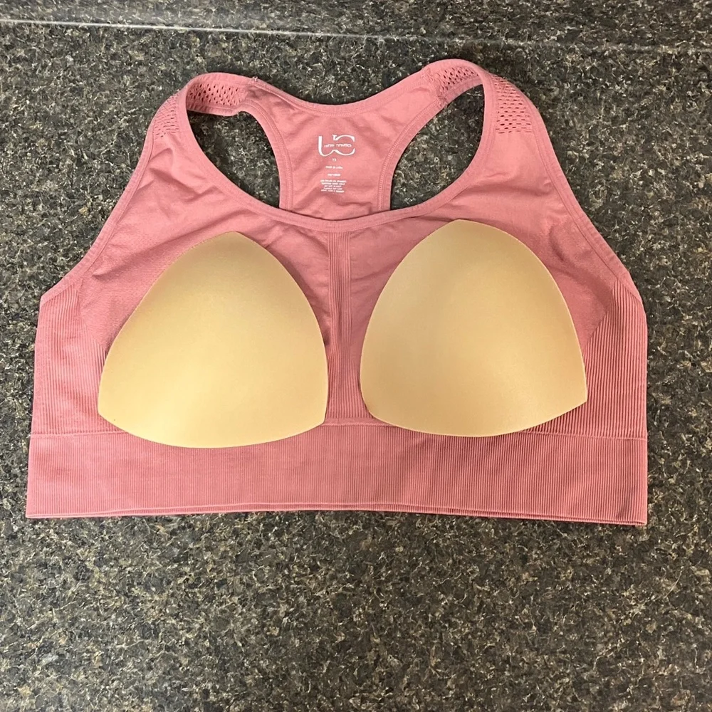 3/$15❤️ under control racer back for large bust sports bra dusty pink 2X - Picture 4 of 5